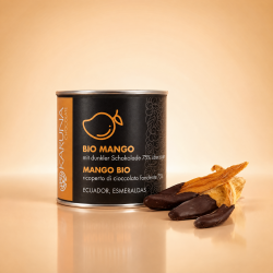 ORGANIC DRIED MANGO DIPPED IN ARRIBA NACIONAL DARK CHOCOLATE 75%